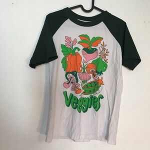 Big bud press xs Veggies Graphic Raglan Tee - White & Dark Green
